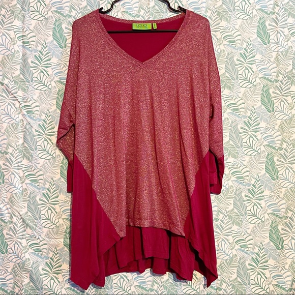 LOGO by Lori Goldstein Shimmer Tunic Blouse
